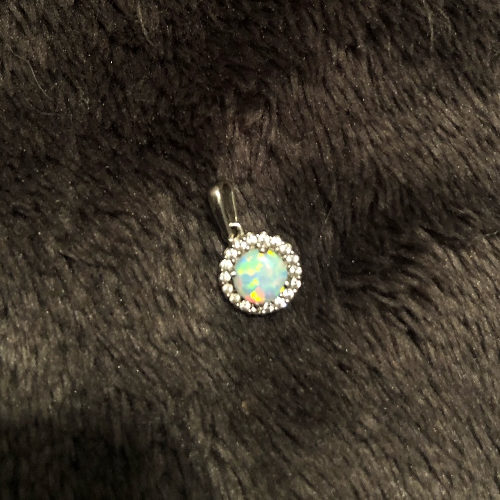925 opal necklace charm WITHOUT chain!!!!!